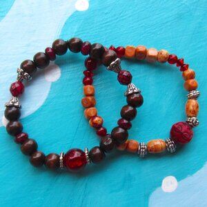 Vibrant Pinewood & Rosewood Bracelets
